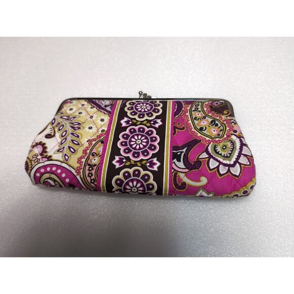 Vera Bradley Very Berry Paisley Double Kisslock Wallet - Picture 2 of 5